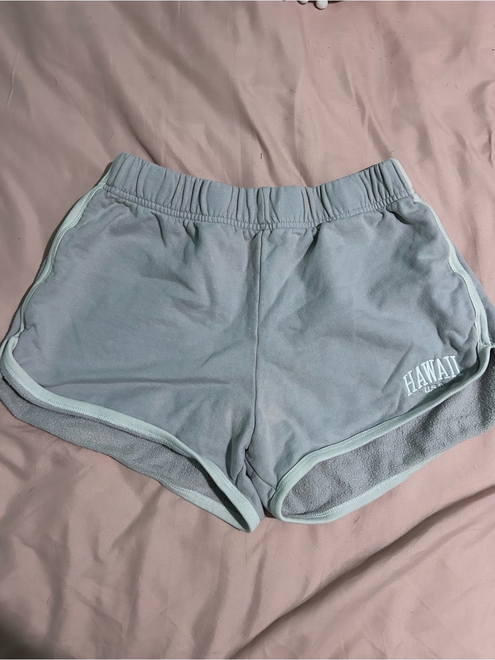 Women's Light Blue 'Hawaii' Athletic Shorts